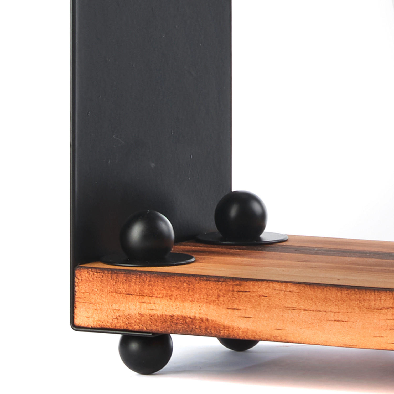 TISCHLEUCHTE 13/10/15 cm   - Schwarz/Braun, Natur, Holz/Metall (13/10/15cm)