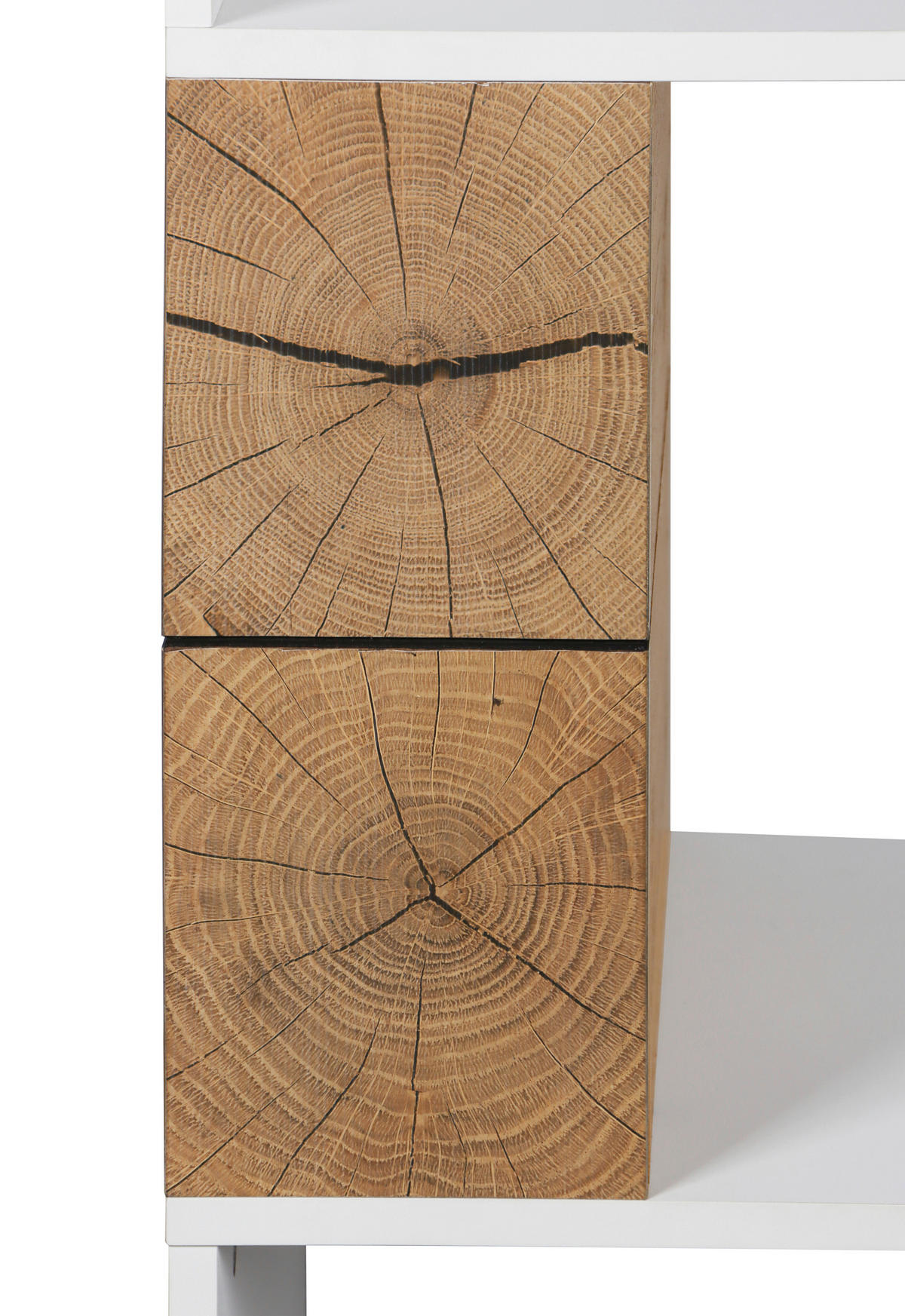 REGÁL, bílá, barvy dubu, 80/77.5/40 cm - bílá/černá, Natur, kompozitní dřevo/plast (80/77.5/40cm) - MID.YOU