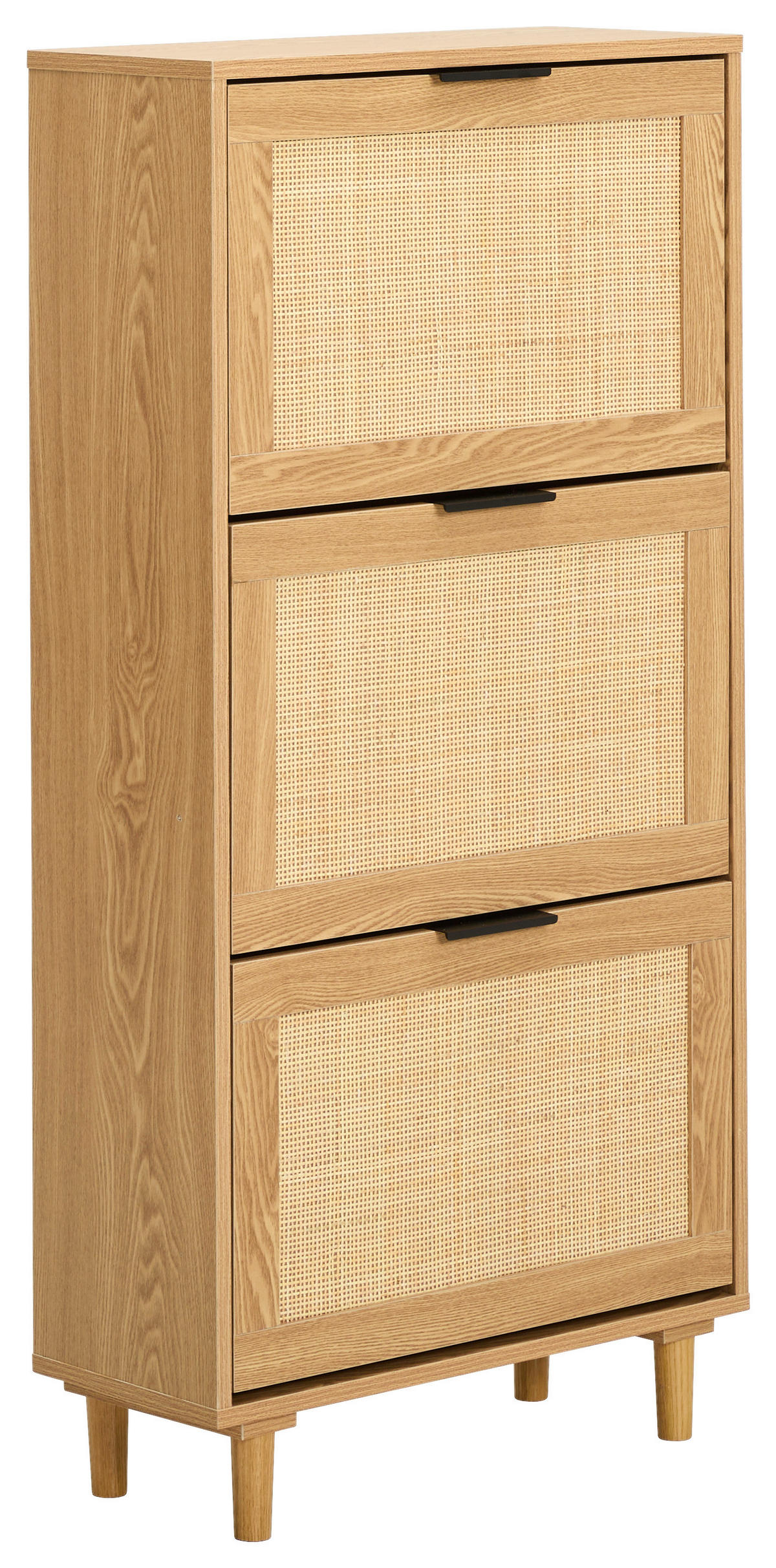 MEUBLE À CHAUSSURES ABATTANT - Schwarz/Naturfarben, Natur, Holz/Holzwerkstoff (58/118,5/23cm) - MID.YOU