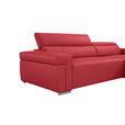 ECKSOFA DUA in Echtleder Rot  293/170 cm  - Chromfarben/Rot, Design, Leder/Metall (293/170cm) - Novel