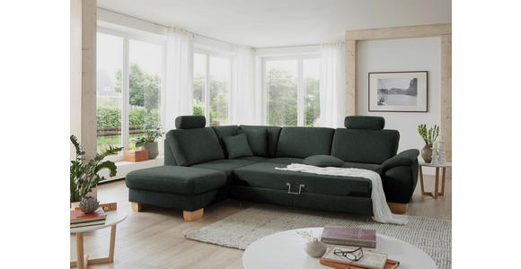 ECKSOFA in Mikrofaser Dunkelgrau  - Wildeiche/Dunkelgrau, KONVENTIONELL, Holz/Textil (236/286cm) - Voleo