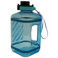 TRINKFLASCHE 2.3 L  - Blau/Schwarz, Basics, Kunststoff/Textil (12,5/12,5/25cm) - Homeware Profession.