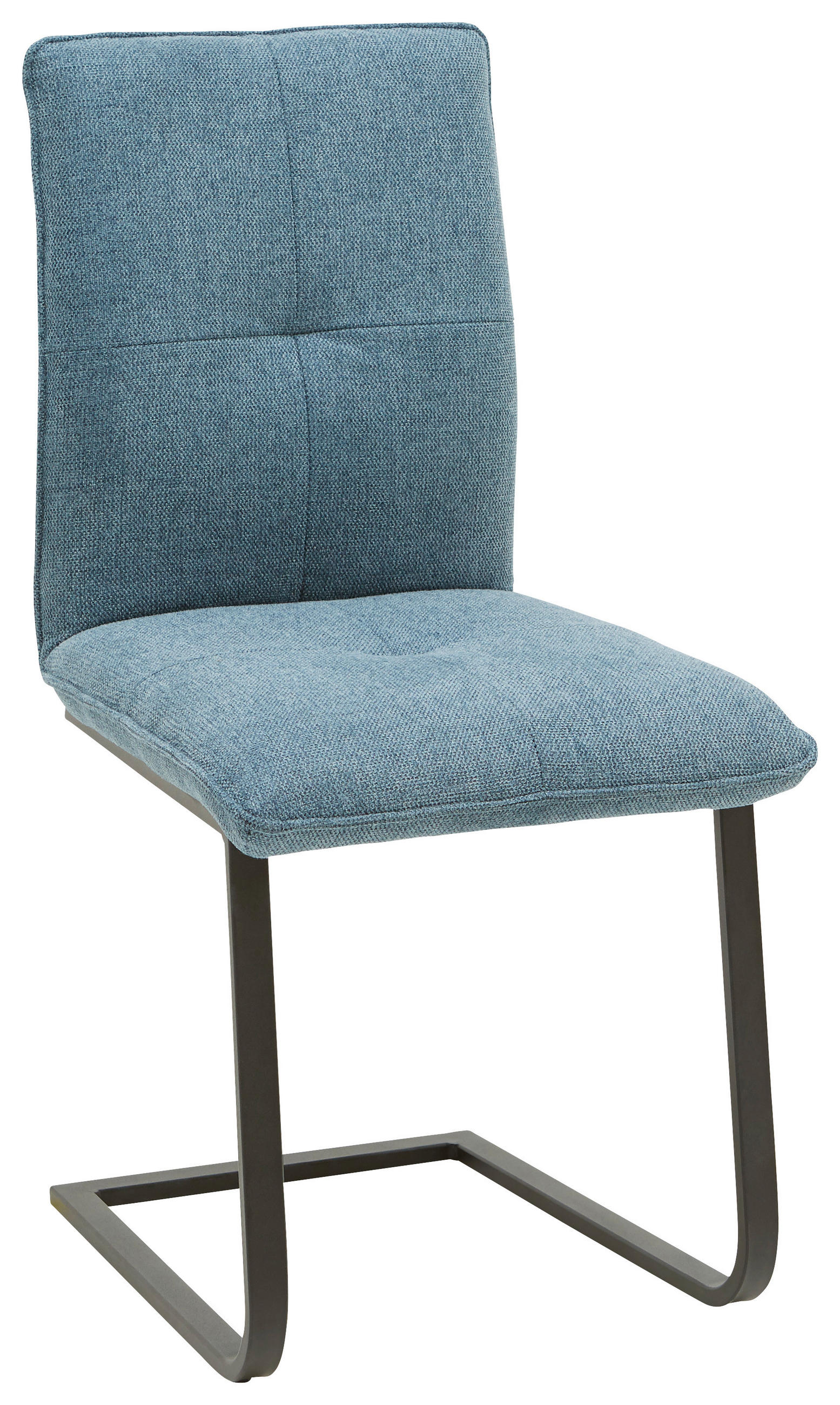 SCHWINGSTUHL  in Stahl Flachgewebe  - Blau/Schwarz, Design, Textil/Metall (46/95/62cm) - Dieter Knoll