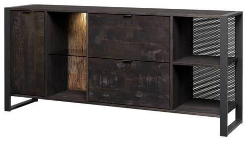 SIDEBOARD Stark Collection  in 180/82/40 cm  - Anthrazit/Schwarz, Basics, Glas/Holz (180/82/40cm) - Livetastic