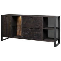 SIDEBOARD Stark Collection  in 180/82/40 cm  - Anthrazit/Schwarz, Basics, Glas/Holz (180/82/40cm) - Livetastic