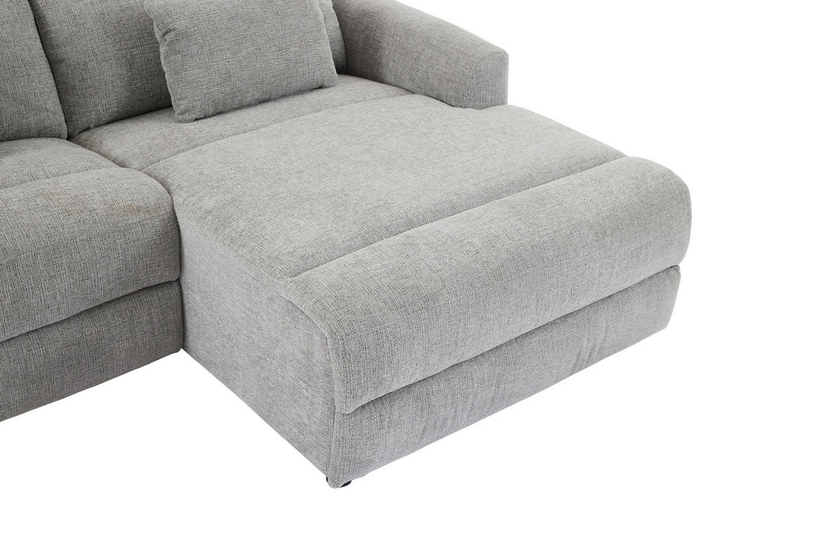 ECKSOFA Grau Webstoff  - Schwarz/Grau, Design, Kunststoff/Textil (212/101cm) - Carryhome