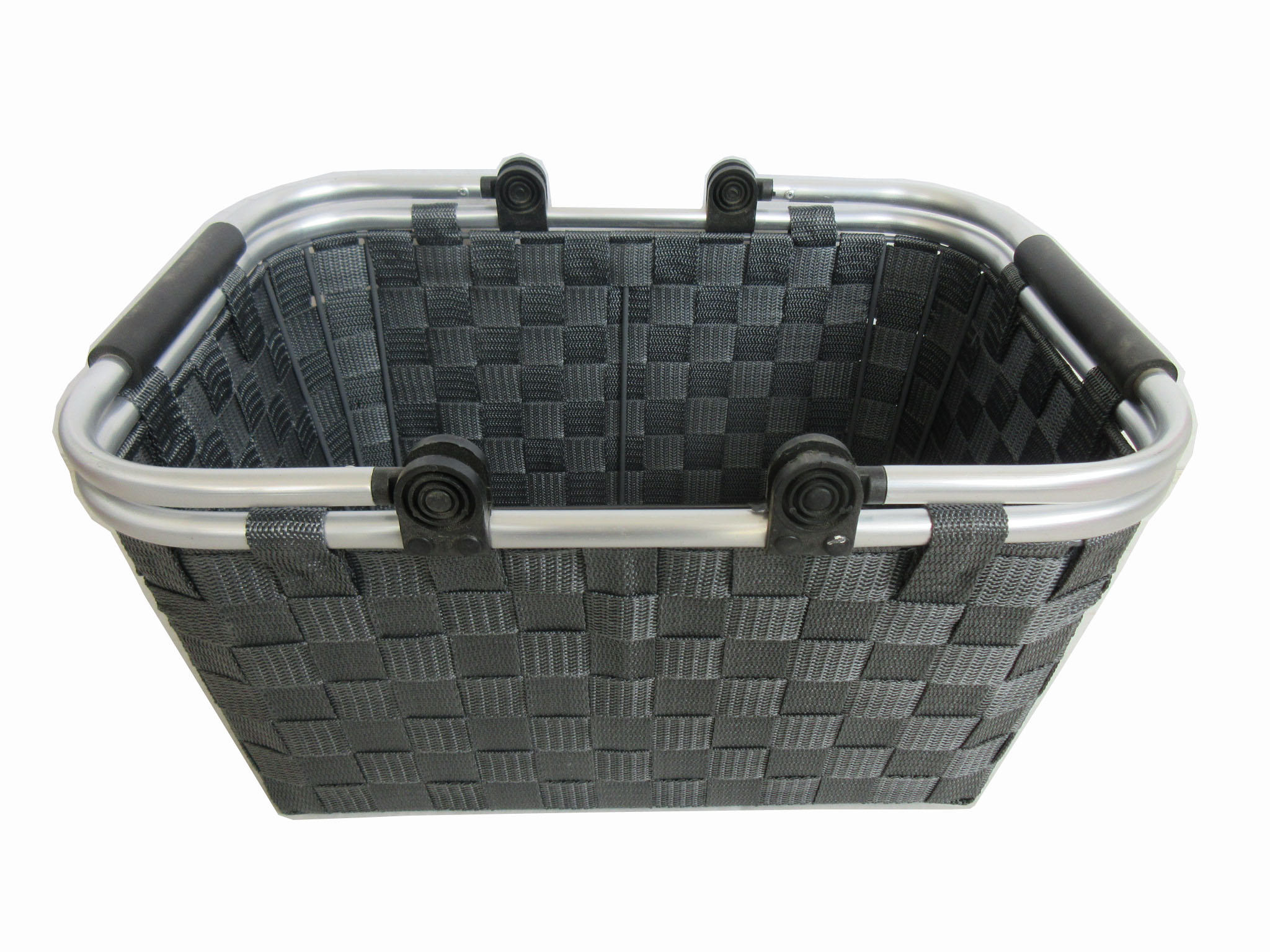 Einkaufskorb Gina Grau Flechtmuster mit Tragegriffe