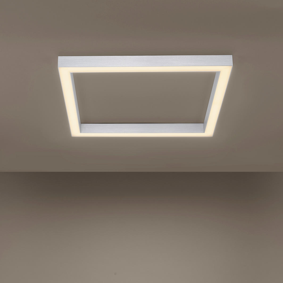 LED-DECKENLEUCHTE 55/55/3,9 cm   - Alufarben, Design, Kunststoff/Metall (55/55/3,9cm) - Neuhaus PURE