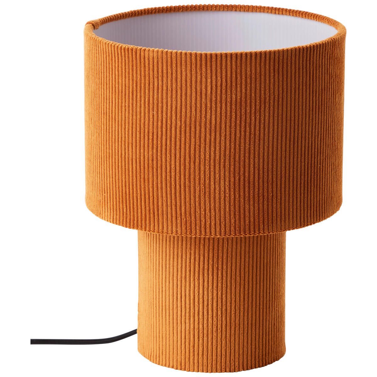 TISCHLEUCHTE - Dunkelgelb, Basics, Textil/Metall (23/30cm) - Brilliant
