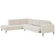 ECKSOFA Dieter Knoll Beige Chenille  - Beige/Schwarz, Design, Textil/Metall (254/303cm) - Dieter Knoll