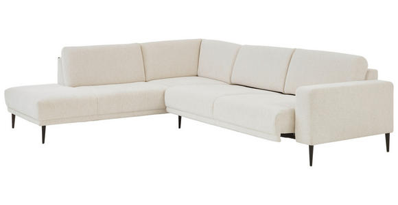 ECKSOFA Dieter Knoll Beige Chenille  - Beige/Schwarz, Design, Textil/Metall (254/303cm) - Dieter Knoll