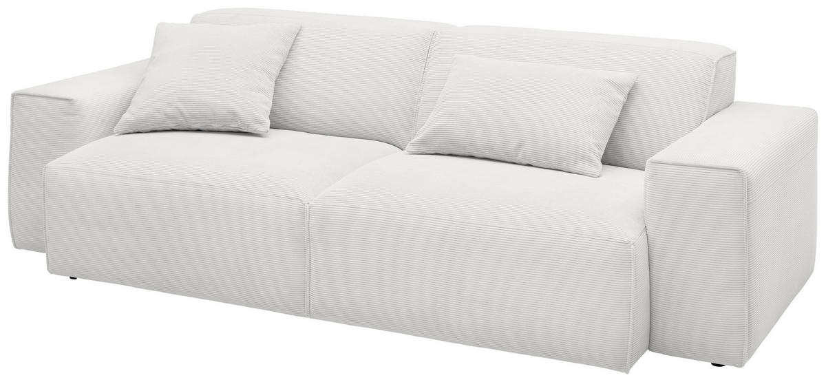 3-SITZER-SOFA in Cord Weiss  - Weiss/Schwarz, Design, Kunststoff/Textil (236/71/101cm) - Pure Home Lifestyle