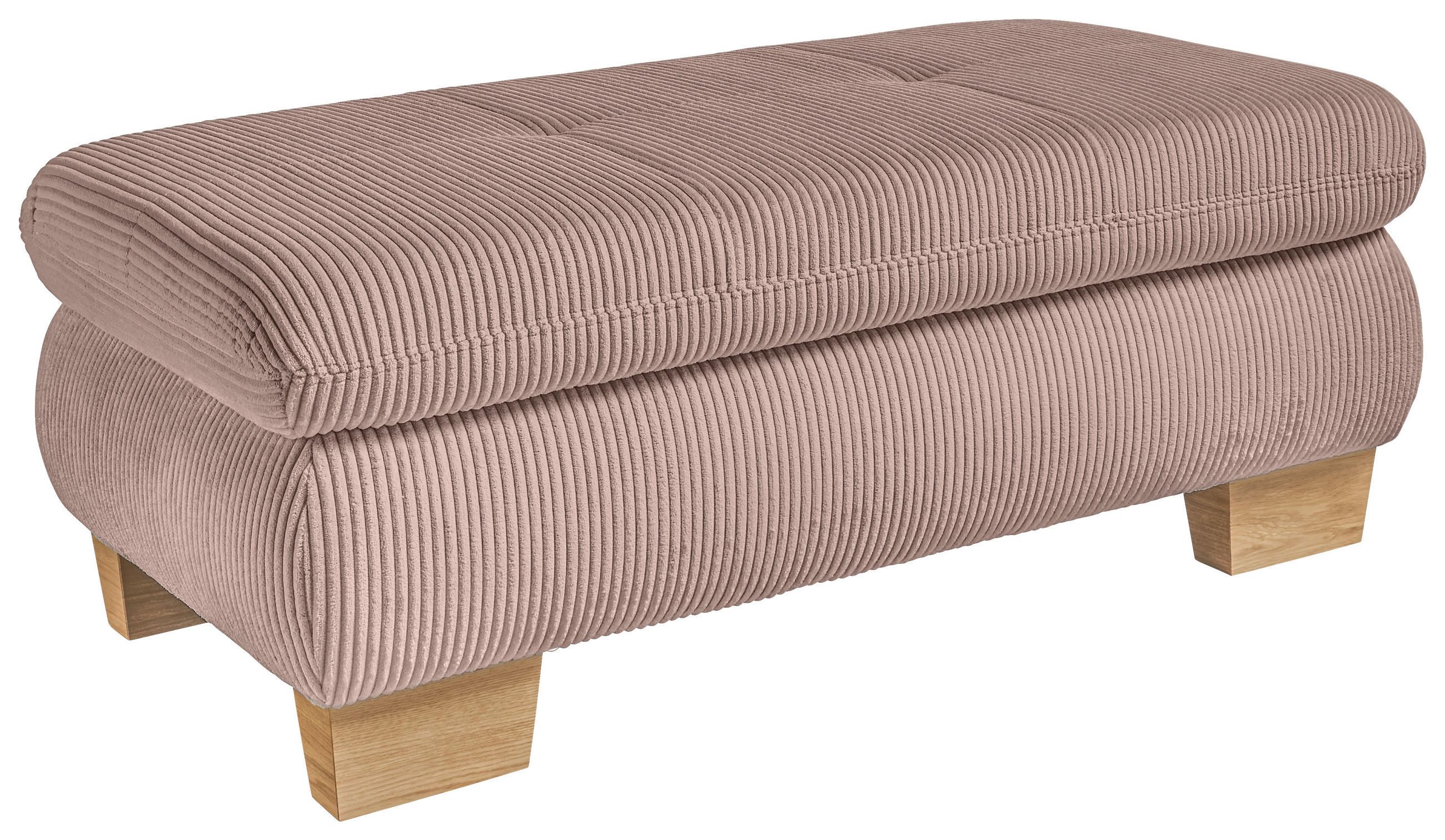 HOCKER Kord Rosa - Eiche Bianco/Rosa, KONVENTIONELL, Holz/Textil (129/49/64cm) - SetOne by Musterring