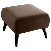 HOCKER Lederlook Braun  - Schwarz/Braun, MODERN, Holz/Textil (66/44/66cm) - Livetastic