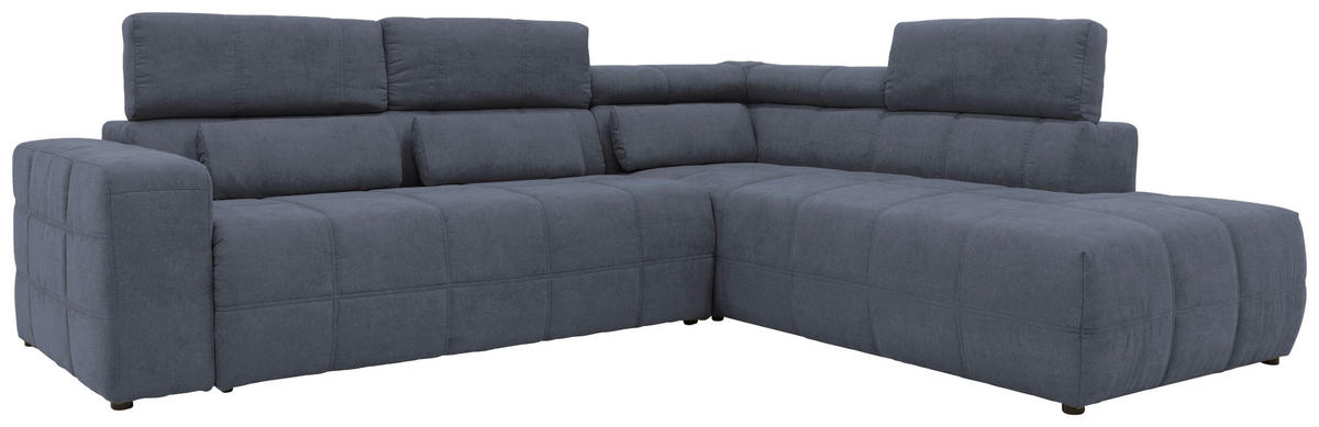 ECKSOFA Dunkelgrau Mikrofaser  - Dunkelgrau/Schwarz, Design, Kunststoff/Textil (275/228cm) - MID.YOU