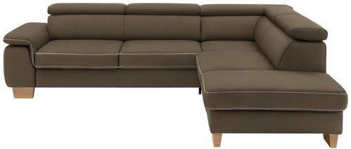 ECKSOFA in Mikrofaser Braun  226/273 cm  - Eichefarben/Beige, LIFESTYLE, Holz/Textil (226/273cm) - Beldomo System