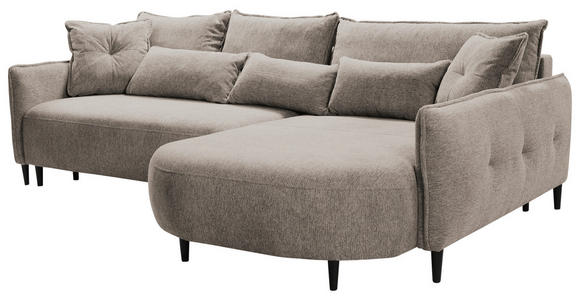 ECKSOFA  in Chenille Taupe  285/200 cm  - Taupe/Schwarz, MODERN, Textil/Metall (285/200cm) - Carryhome