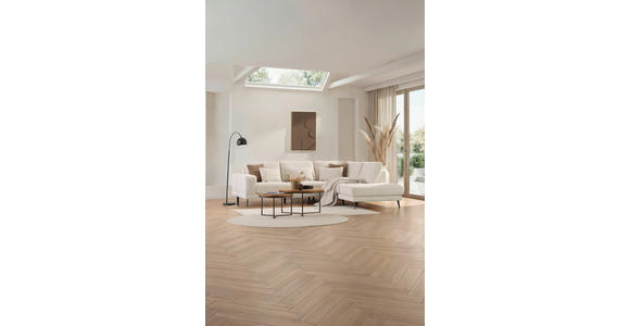 ECKSOFA Beige Struktur  - Beige/Schwarz, KONVENTIONELL, Textil/Metall (280/237cm) - Cantus