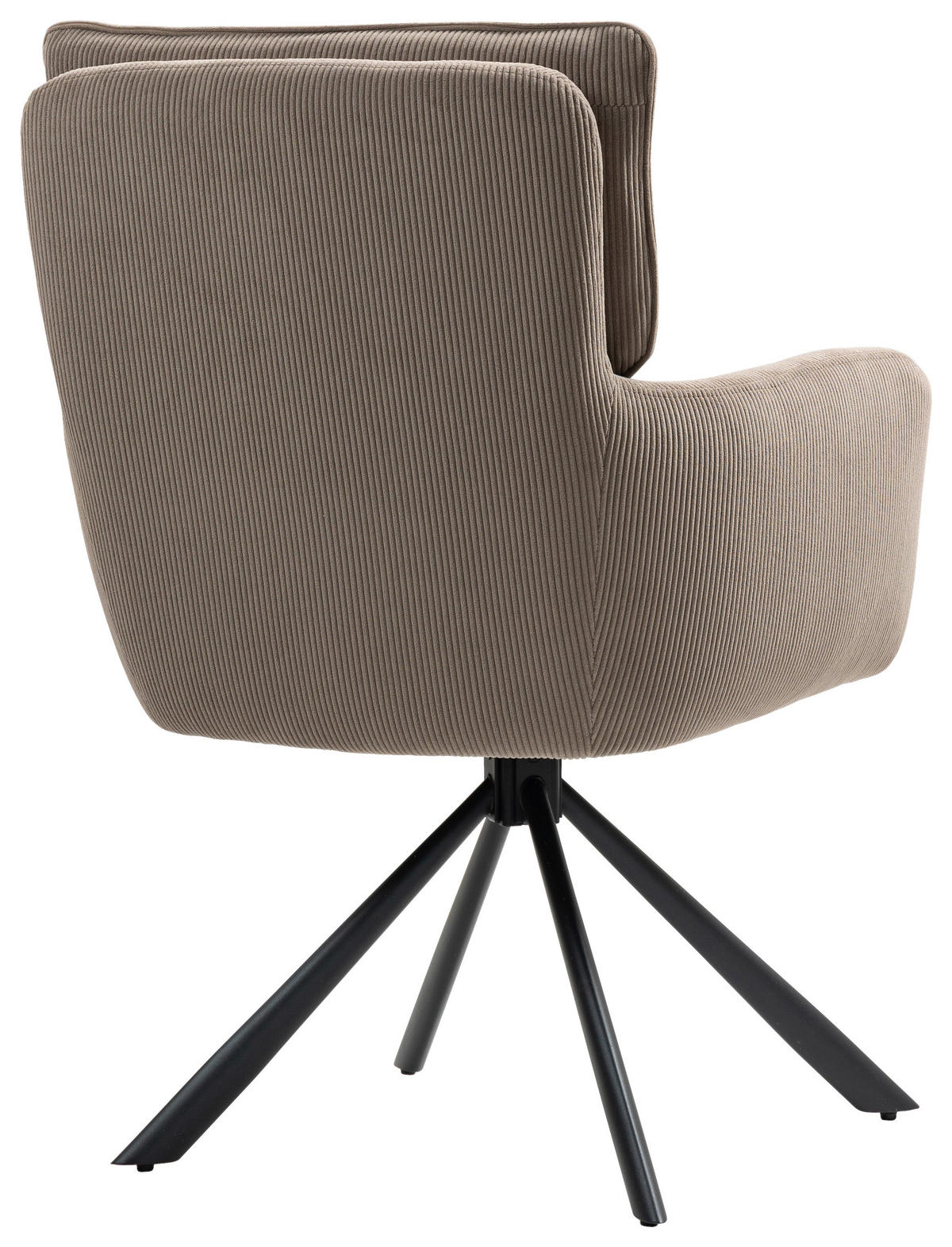 ARMLEHNSTUHL  in Cord  - Schwarz/Braun, KONVENTIONELL, Textil/Metall (60/95/67cm) - MID.YOU