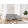 ECKSOFA ROCHELLE E Hellgrau Flachgewebe  - Eichefarben/Hellgrau, KONVENTIONELL, Holz/Textil (251/164cm) - Sit & More
