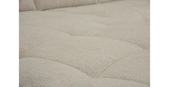 ECKSOFA Taupe Chenille Armlehnenkissen, Rücken echt, Sitztiefenverstellung  - Taupe/Schwarz, KONVENTIONELL, Textil/Metall (215/313cm) - Hom`in