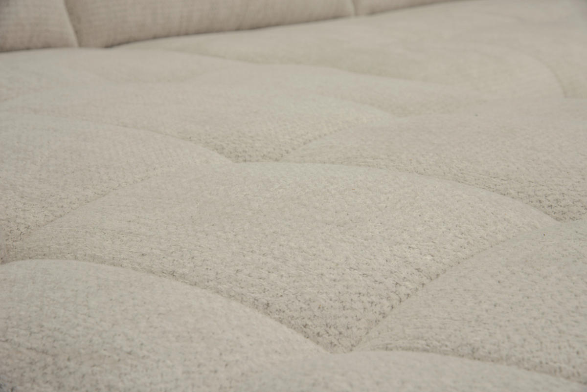 ECKSOFA Taupe Chenille Armlehnenkissen, Rücken echt, Sitztiefenverstellung  - Taupe/Schwarz, KONVENTIONELL, Textil/Metall (215/313cm) - Hom`in