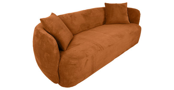 BIGSOFA Flachgewebe Kupferfarben - Schwarz/Kupferfarben, KONVENTIONELL, Kunststoff/Textil (228/73/103cm) - Ambia Home