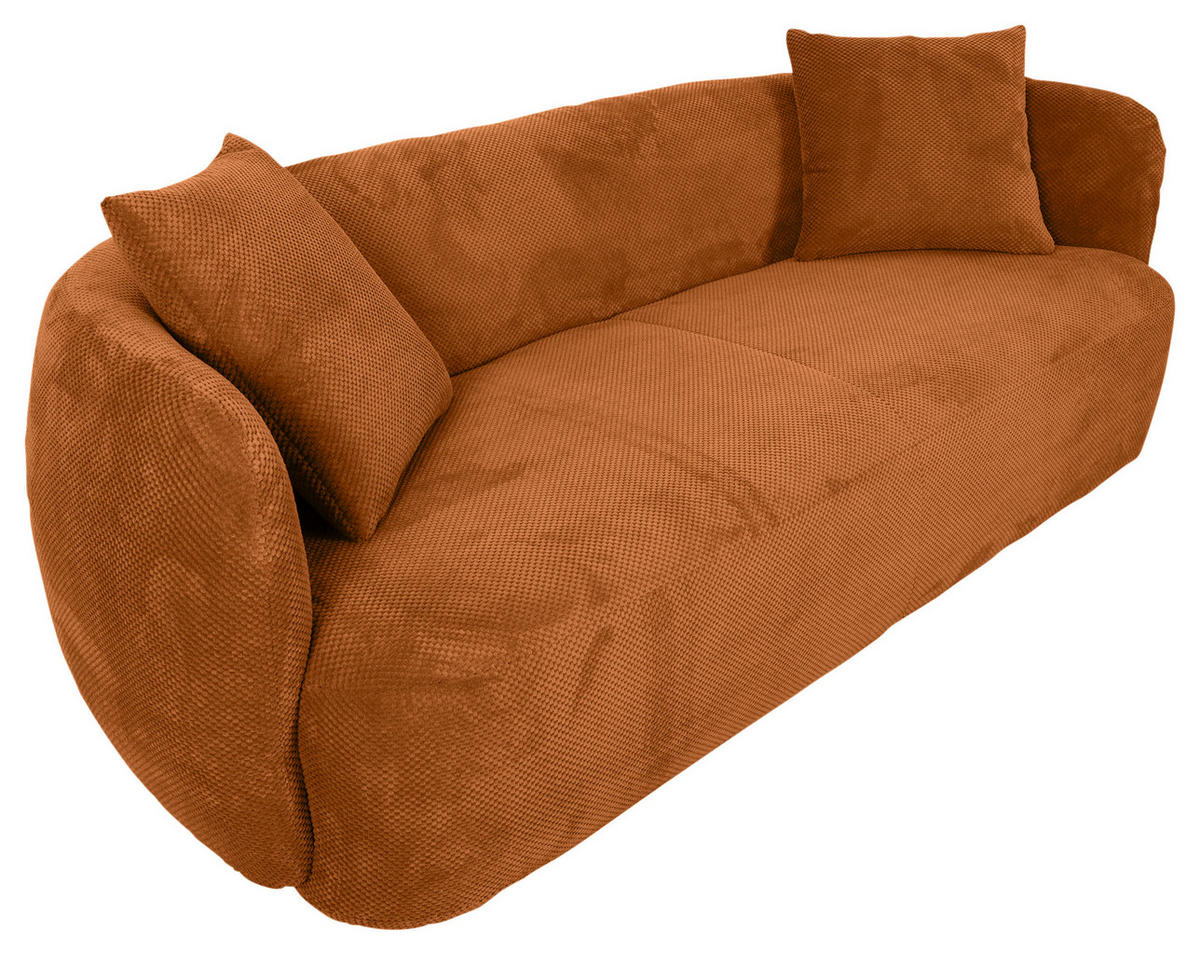 BIGSOFA in Flachgewebe Kupferfarben  - Schwarz/Kupferfarben, Konventionell, Kunststoff/Textil (228/73/103cm) - Ambia Home