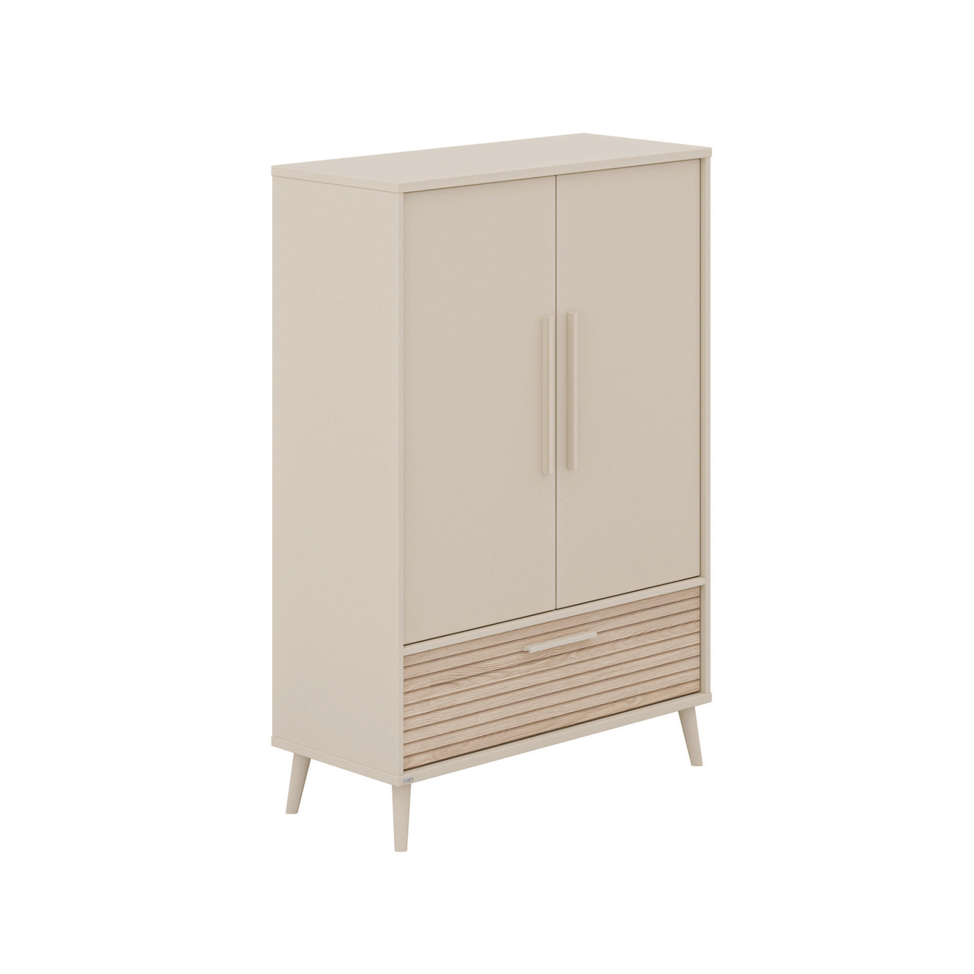 BABYKLEIDERSCHRANK Eefje Eichefarben, Beige  - Eichefarben/Beige, Basics, Holzwerkstoff (94,8/139,2/41,1cm) - Paidi