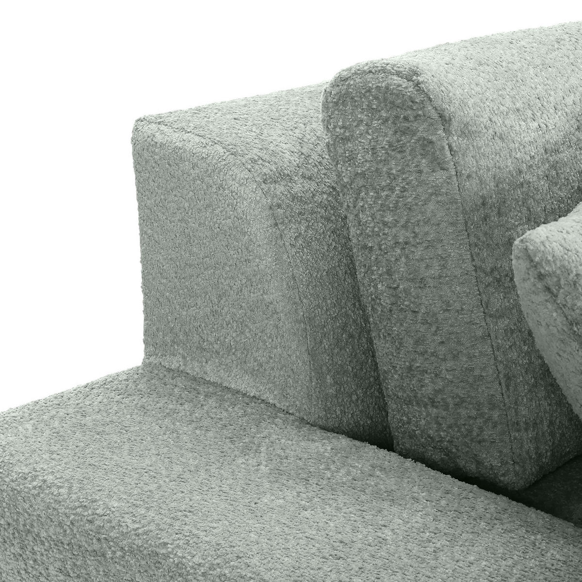 ECKSOFA  Eukalyptusholzfarben Bouclé  - Greige/Eukalyptusholzfarben, MODERN, Kunststoff/Textil (255/255cm) - Landscape