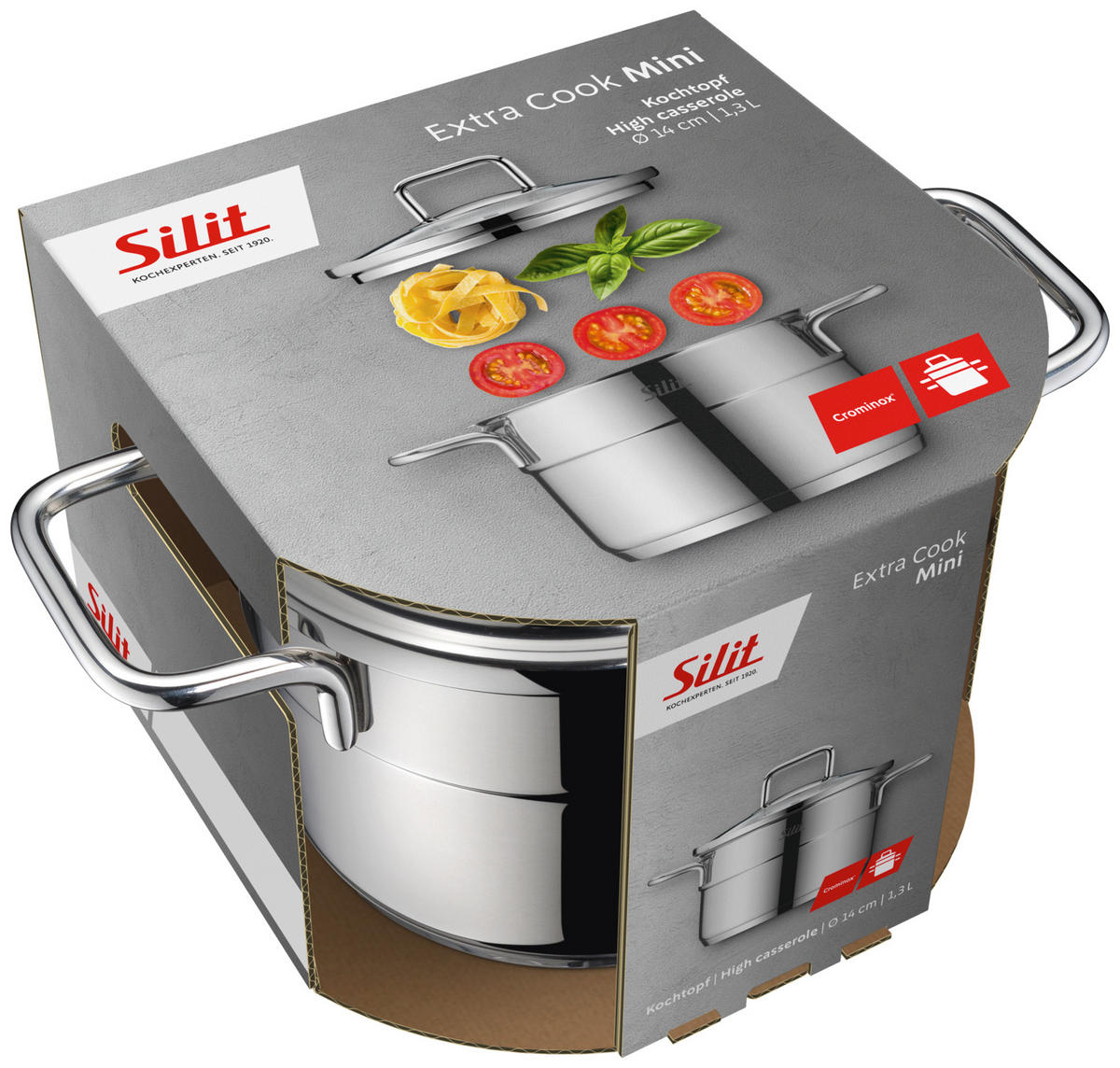 FLEISCHTOPF Extra Cook 1,3 L  - Klar, Basics, Metall (14cm) - Silit