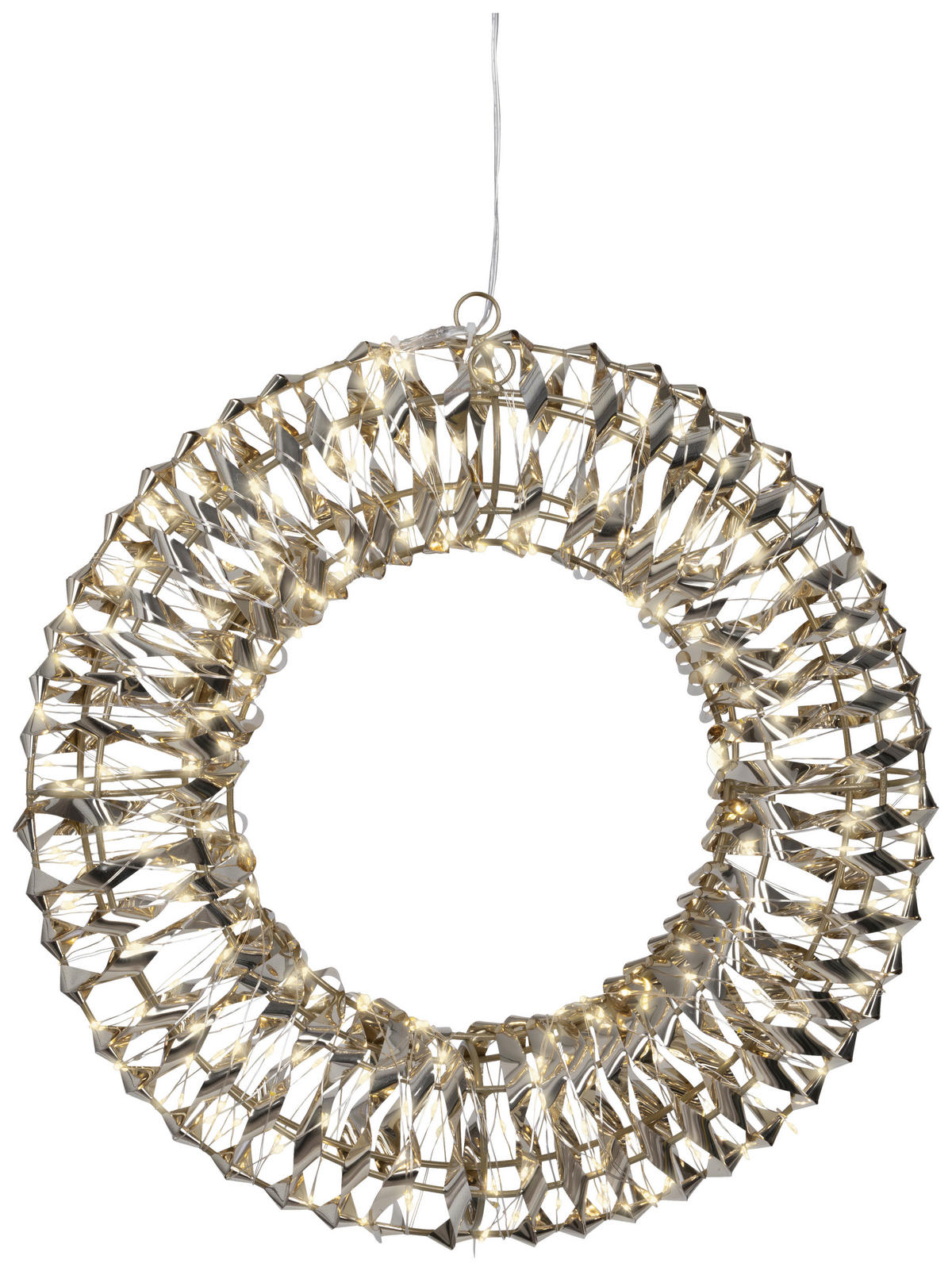 KRANZ - Goldfarben, Basics, Kunststoff/Metall (38/8cm) - X-Mas