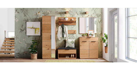 SCHUHSCHRANK  in 85/103/38 cm  - Eichefarben/Schwarz, Natur, Holz/Metall (85/103/38cm) - Linea Natura