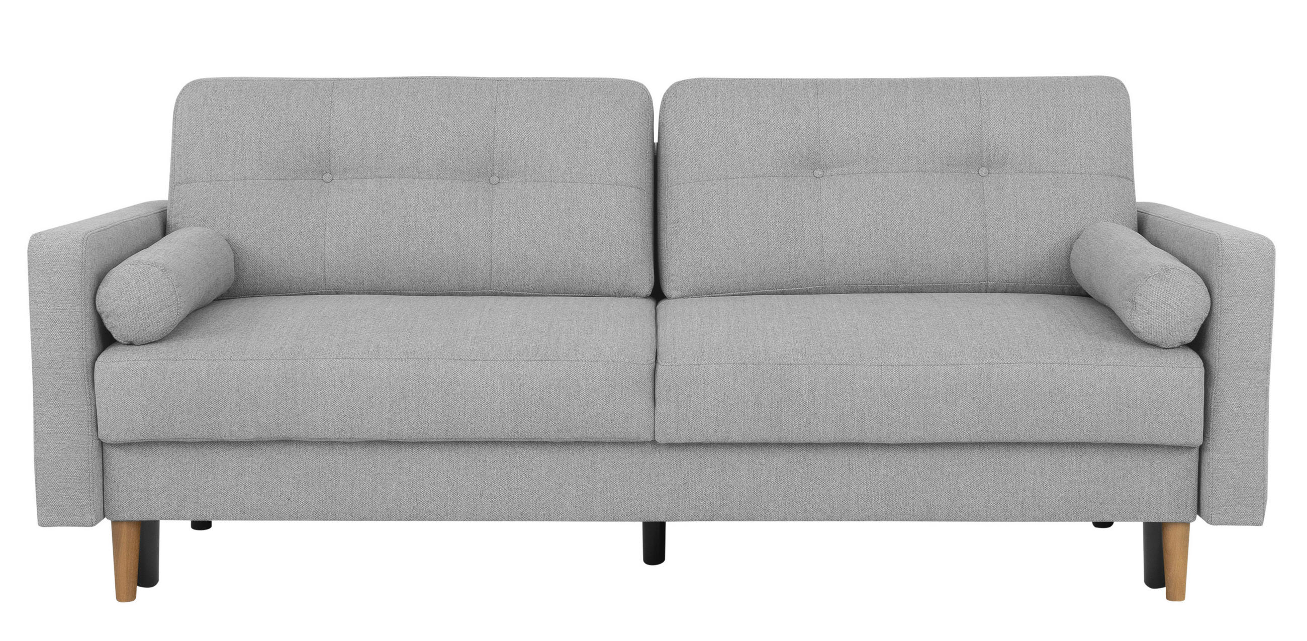 SCHLAFSOFA in Hellgrau  - Buchefarben/Hellgrau, Design, Holz/Textil (222/93/99cm) - MID.YOU