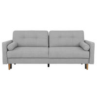 SCHLAFSOFA in Hellgrau  - Buchefarben/Hellgrau, Design, Holz/Textil (222/93/99cm) - MID.YOU