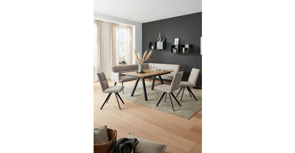 ECKBANK 228/170 cm in Schwarz, Hellgrau - Hellgrau/Schwarz, Design, Textil/Metall (228/170cm) - Voleo