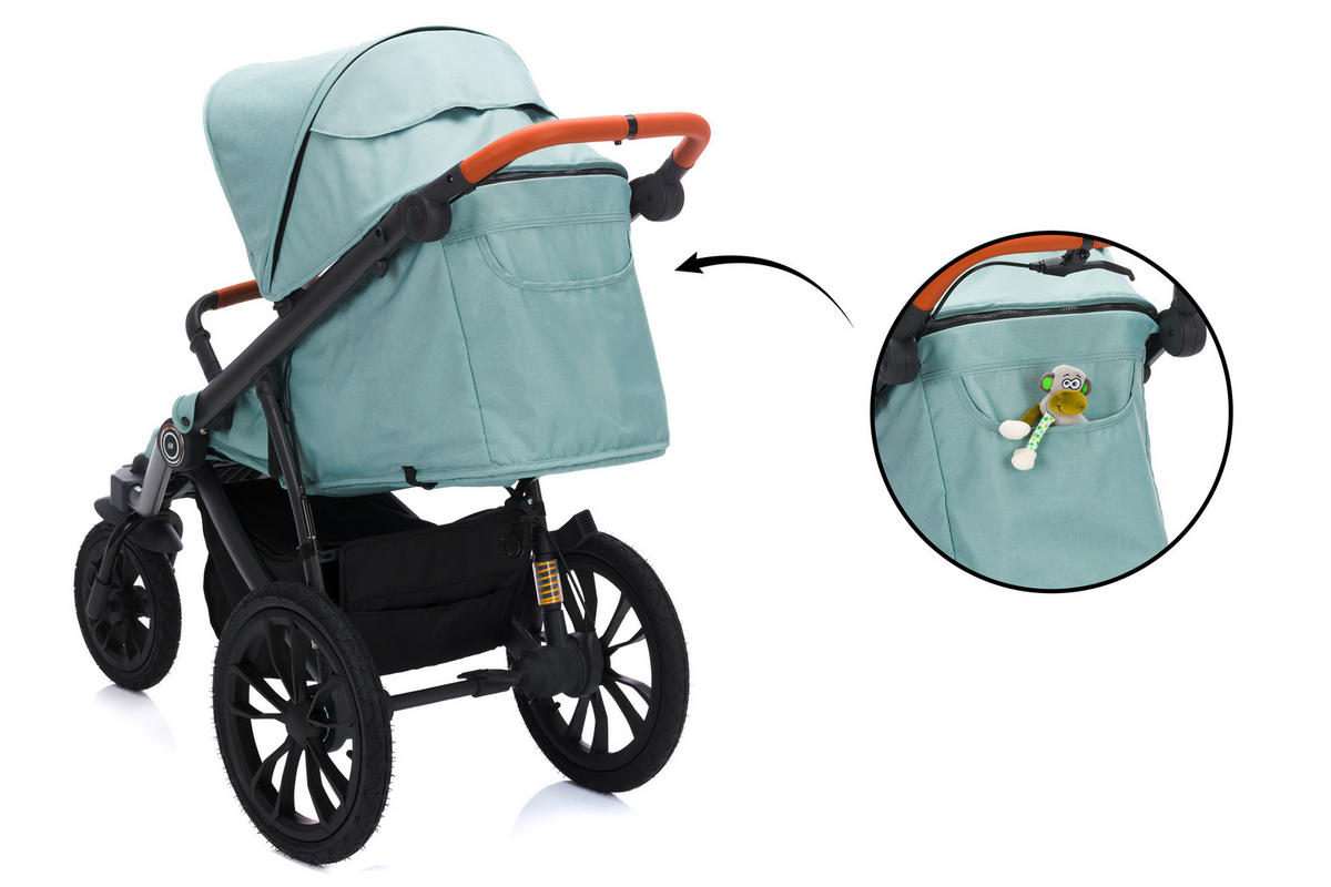 JOGGER Set Jogger Run  - Salbeigrün/Schwarz, Basics, Textil/Metall (125/57/107cm) - Fillikid