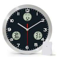 WANDUHR  Schwarz 30 cm  - Schwarz, Basics, Metall (30cm)