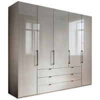 KLEIDERSCHRANK  in Grau  - Schieferfarben/Grau, KONVENTIONELL, Glas/Holzwerkstoff (250/216/58cm) - Novel