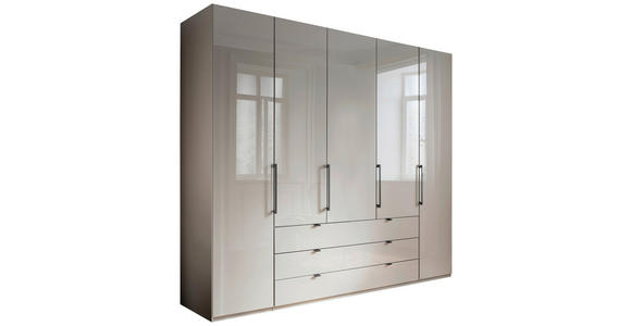 KLEIDERSCHRANK 250/216/58 cm 4-türig Grau  - Schieferfarben/Grau, KONVENTIONELL, Glas/Holzwerkstoff (250/216/58cm) - Novel