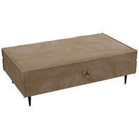 HOCKER Cord Hellbraun  - Hellbraun/Schwarz, Design, Textil/Metall (135/45/75cm) - Livetastic