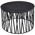 COUCHTISCH in Metall, Stein 60/60/40 cm  - Schwarz, Design, Stein/Metall (60/60/40cm) - Novel