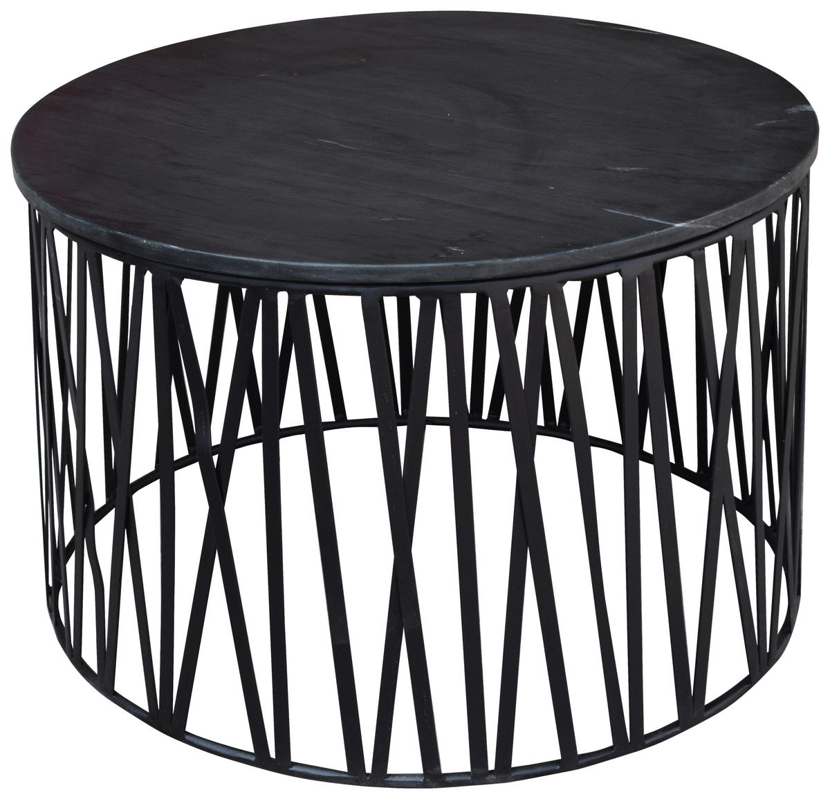 COUCHTISCH Metall, Stein 60/60/40 cm  - Schwarz, Design, Stein/Metall (60/60/40cm)