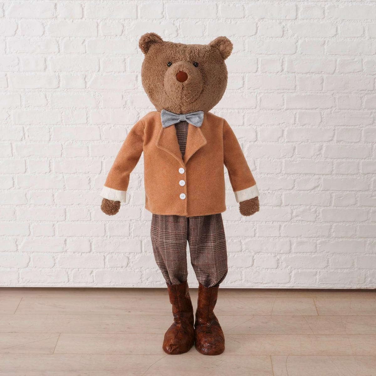 DEKORAČNÝ MEDVEĎ - hnedá/sivá, Trend, textil (45/32/120cm)