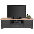 TV-ELEMENT Holzwerkstoff Eiche Artisan  - Graphitfarben/Eiche Artisan, ROMANTIK / LANDHAUS, Holzwerkstoff/Metall (193/54/51cm) - Hom`in