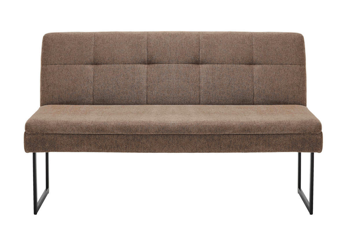 SITZBANK 140/85/50 cm Webstoff Taupe  - Taupe/Schwarz, Design, Textil/Metall (140/85/50cm) - Novel