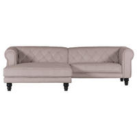 ECKSOFA 160/260 cm  in Plüsch Beige Rücken echt  160/260 cm  - Dunkelbraun/Beige, Design, Holz/Textil (160/260cm) - MID.YOU