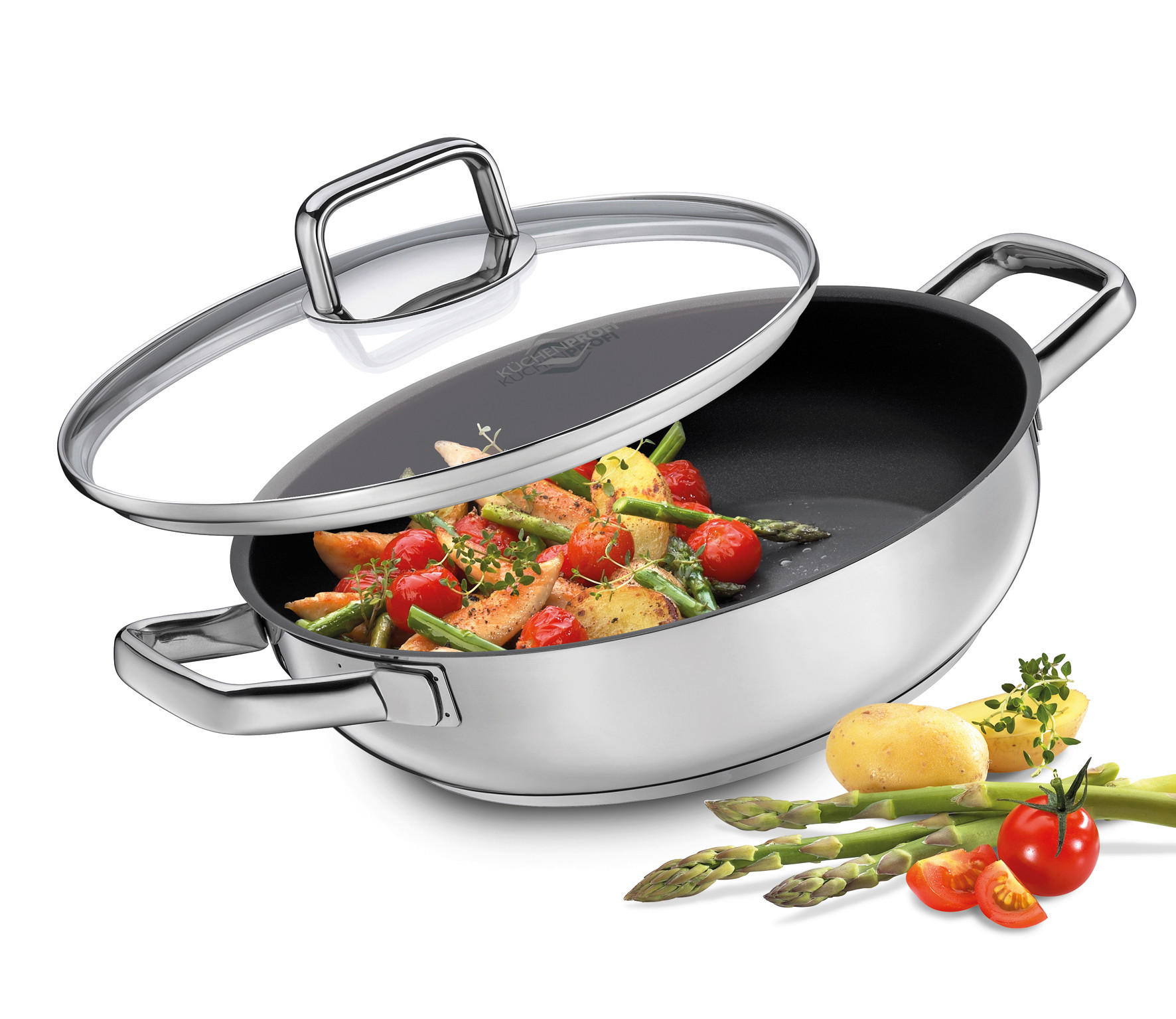 BRATPFANNE PISA ILAG®-Antihaftbeschichtung 28 cm  - Silberfarben, Basics, Glas/Metall (28cm) - KÜCHENPROFI