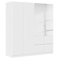 KLEIDERSCHRANK Weiß 4 Tür(en)  - Silberfarben/Weiß, Trend, Holzwerkstoff/Kunststoff (181/197/54cm) - Xora