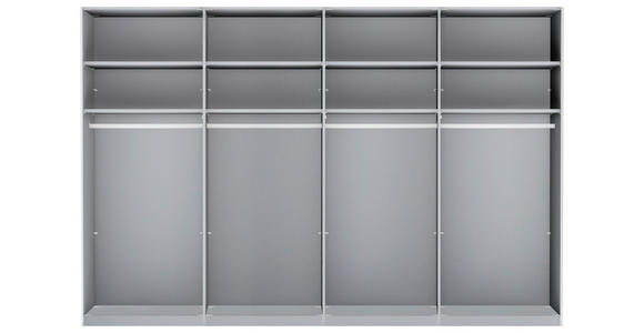 SCHWEBETÜRENSCHRANK 330/217/67 cm 4-türig Weiß - Chromfarben/Weiß, Design, Glas/Holzwerkstoff (330/217/67cm) - Novel